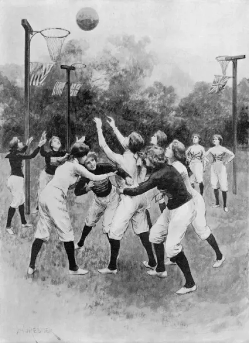 Framed Print : English Vs USA Netball