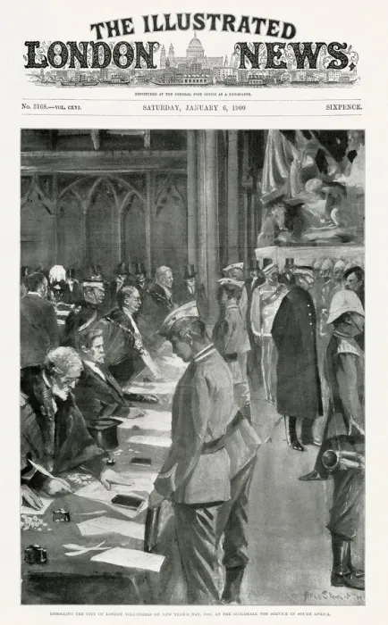 Framed Print : Enrolling the City of London volunteers on New Years day
