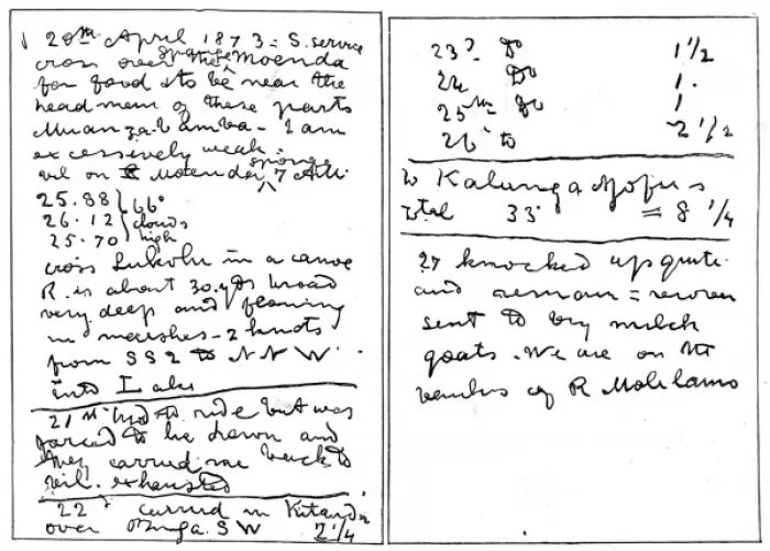 Framed Print : The Last Entry in Dr. David Livingstones Notebook, 1873 Framed Print : The Last Entry in Dr. David Livingstones Notebook, 1873