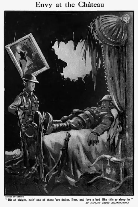 Framed Print : Envy at the Chateau, by Bairnsfather Framed Print : Envy at the Chateau, by Bairnsfather