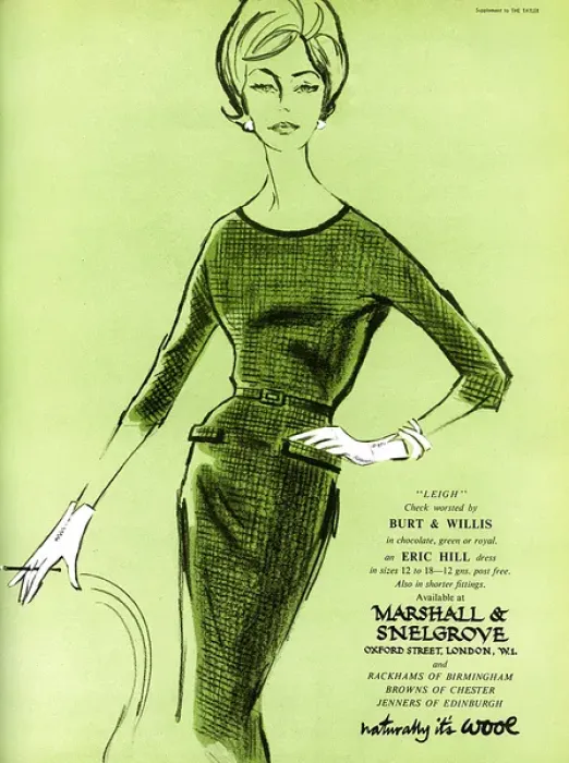 Framed Print : Eric Hill dress at Marshall and Snelgrove advertisement