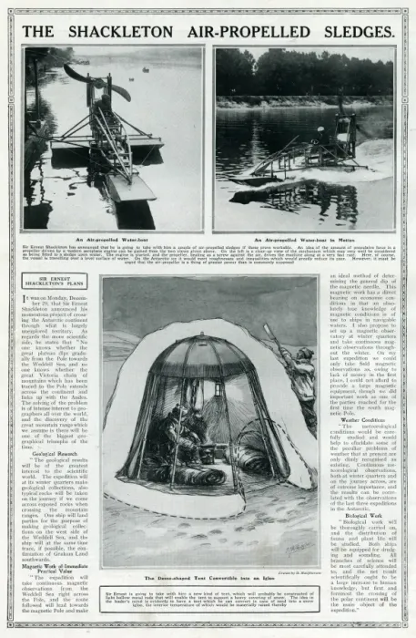 Framed Print : Ernest Shackletons air-propelled sledges, and a tent Framed Print : Ernest Shackletons air-propelled sledges, and a tent