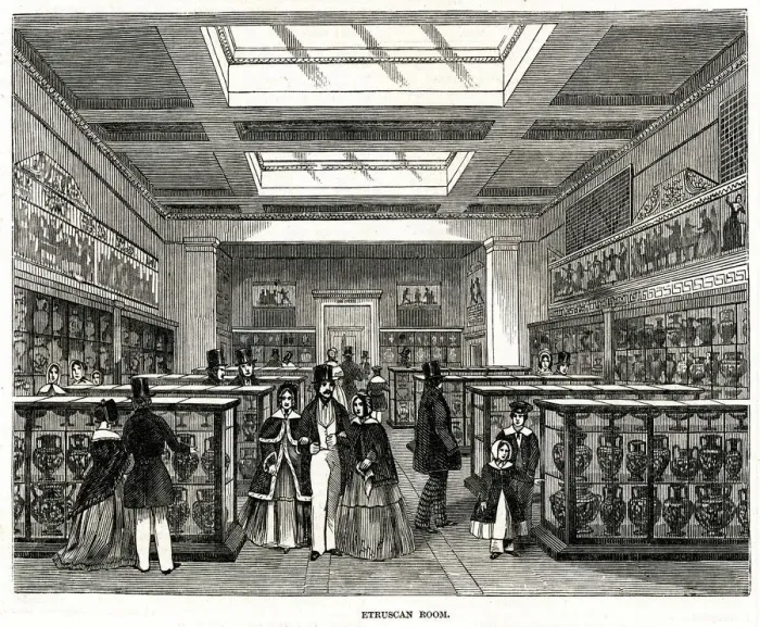 Framed Print : The Etruscan Room, British Museum, London 1847