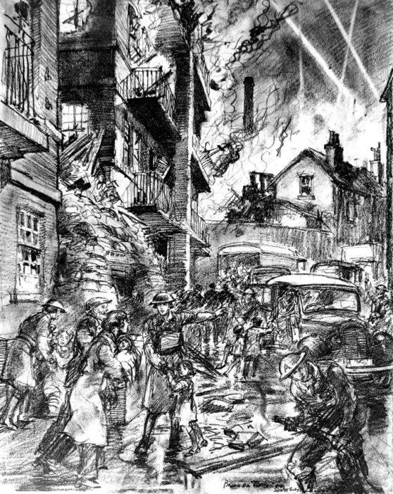 Framed Print : Evacuation during the Blitz; Second World War, 1940 Framed Print : Evacuation during the Blitz; Second World War, 1940