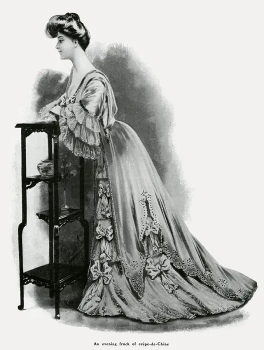 Framed Print : Evening frock 1905 Framed Print : Evening frock 1905