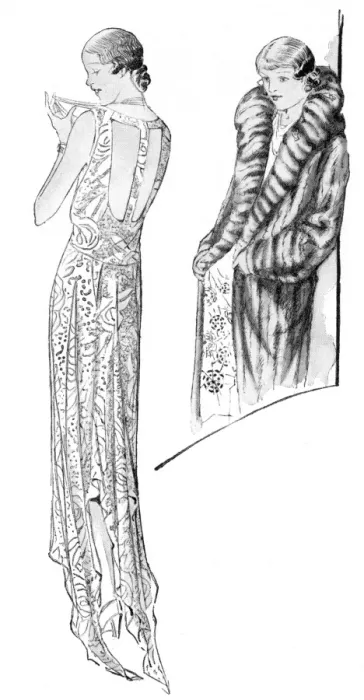 Framed Print : Evening gown and fur coat