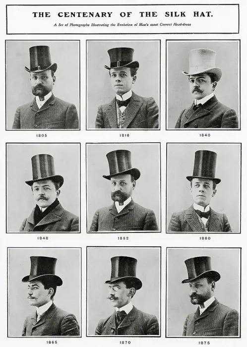 Framed Print : Evolution of Men's Silk Top Hats 1805 -1875 Framed Print : Evolution of Men's Silk Top Hats 1805 -1875