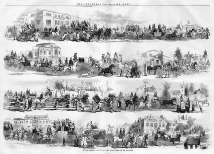 Framed Print : Exodus: The Epsom Derby by Gilbert, 1845 Framed Print : Exodus: The Epsom Derby by Gilbert, 1845