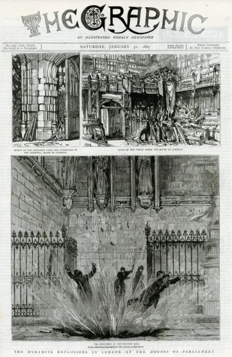 Framed Print : Explosions at Houses of Parliament 1885 Framed Print : Explosions at Houses of Parliament 1885