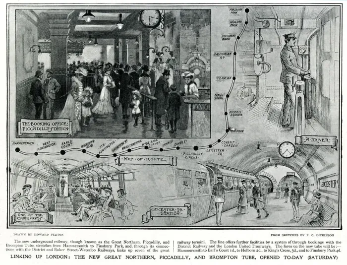 Framed Print : Extension of London Underground railway, 1906 Framed Print : Extension of London Underground railway, 1906