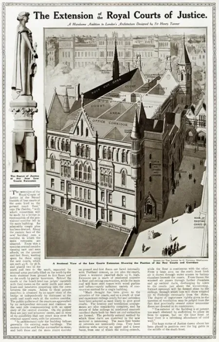 Framed Print : Extension of the Royal Courts of Justice, London