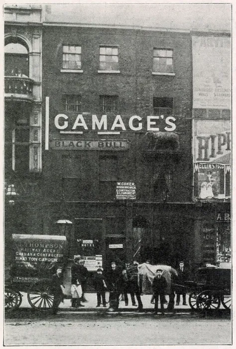 Framed Print : Exterior of the Black Bull Inn, Holborn, London in 1904. This ancient inn was mentioned by Charles Dickens in connection with the immortal character Mrs. Gamp'. Date: 1904 Framed Print : Exterior of the Black Bull Inn, Holborn, London in 1904. This ancient inn was mentioned by Charles Dickens in connection with the immortal character Mrs. Gamp'. Date: 1904