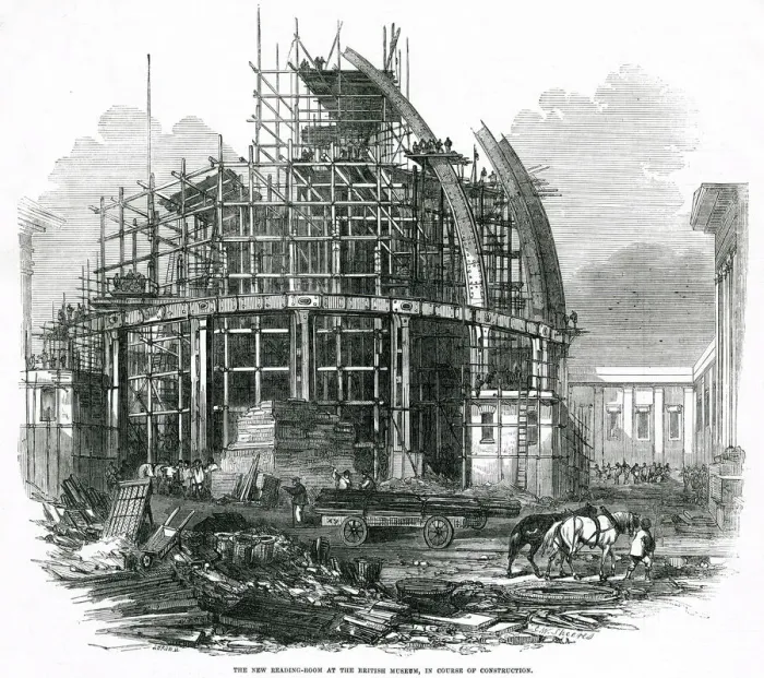 Framed Print : Exterior of British Museum - reading room 1855 Framed Print : Exterior of British Museum - reading room 1855