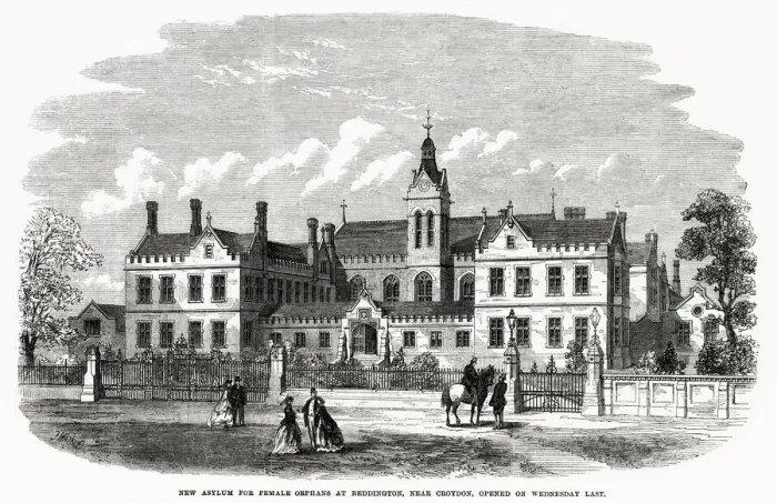 Framed Print : Exterior of the new asylum for girls under the age of twelve, at Beddington near Croydon Framed Print : Exterior of the new asylum for girls under the age of twelve, at Beddington near Croydon