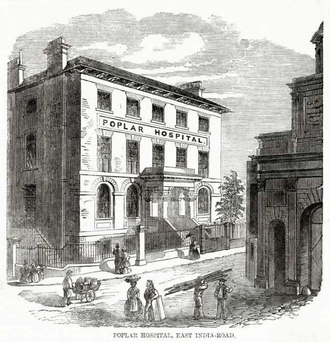 Framed Print : Exterior of the Poplar Hospital in east India Road, London