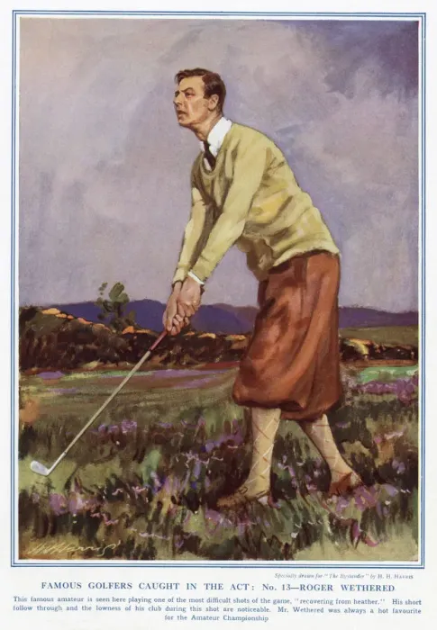Framed Print : Famous Golfers Caught In The Act. No. 13. Roger Wethered
