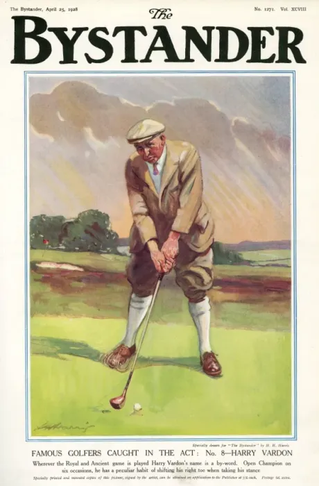 Framed Print : Famous Golfers Caught In The Act. No. 8. Harry Vardon