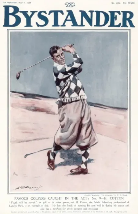 Framed Print : Famous Golfers Caught In The Act. No. 9 H. Cotton Framed Print : Famous Golfers Caught In The Act. No. 9 H. Cotton