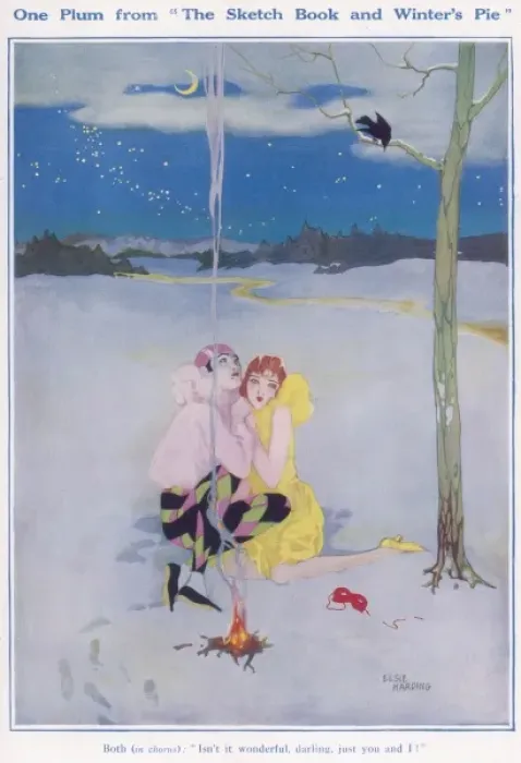 Framed Print : Fancy Dress Costume in the Snow by Elsie Harding Framed Print : Fancy Dress Costume in the Snow by Elsie Harding