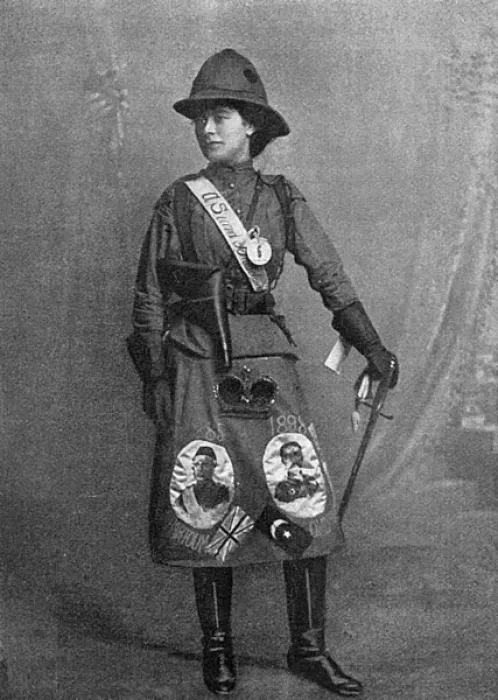 Framed Print : Fancy Dress - Miss Dorothy Milne as a Second Balaclava