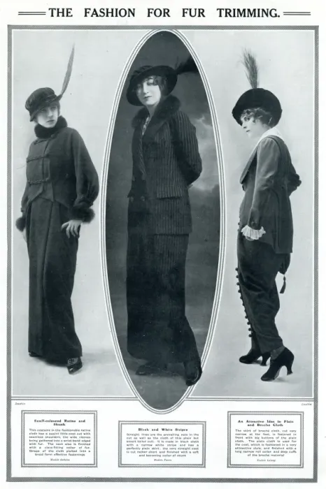 Framed Print : Fashion for fur trimming 1913