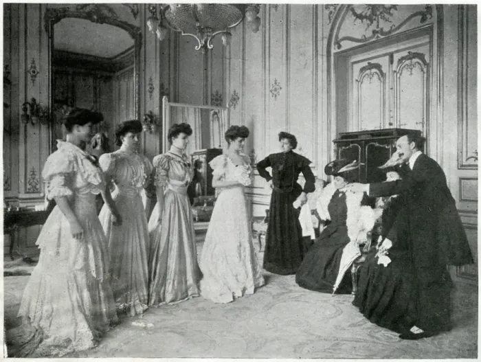 Framed Print : Fashion House latest Paris dresses 1905 Framed Print : Fashion House latest Paris dresses 1905