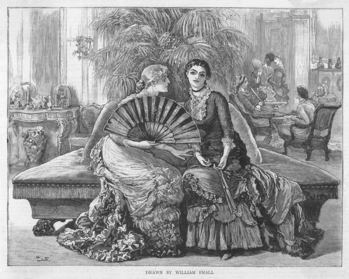 Framed Print : Fashionable aristocratic ladies after dinner Framed Print : Fashionable aristocratic ladies after dinner
