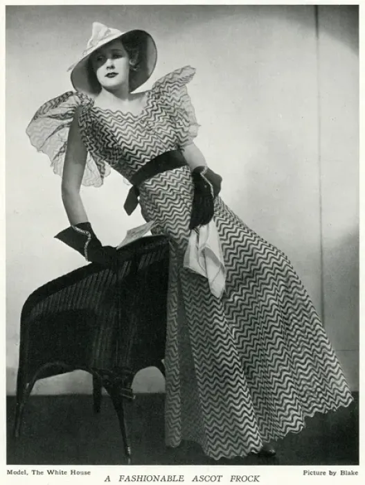 Framed Print : Fashionable ascot frock 1933 Framed Print : Fashionable ascot frock 1933