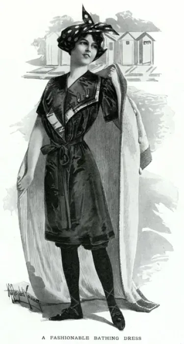 Framed Print : Fashionable bathing dress 1912