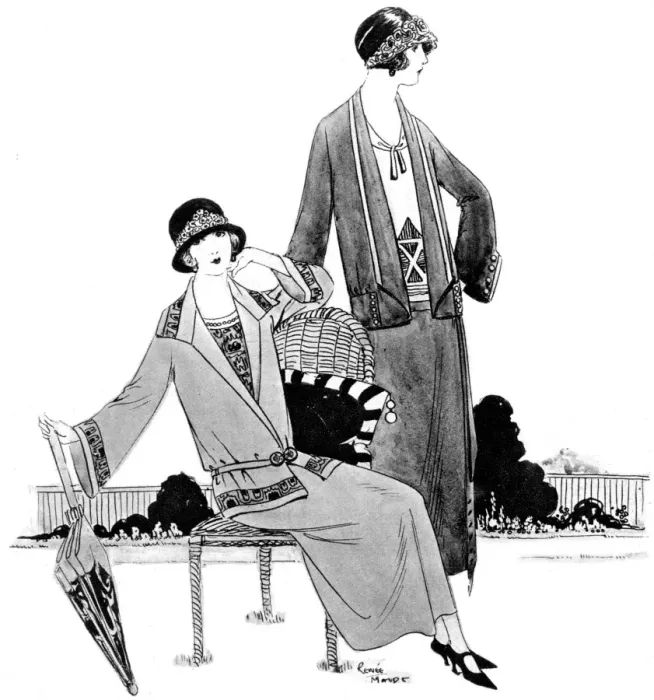 Framed Print : Two fashionable ladies wear 3-piece suits by H J Nicholl Framed Print : Two fashionable ladies wear 3-piece suits by H J Nicholl