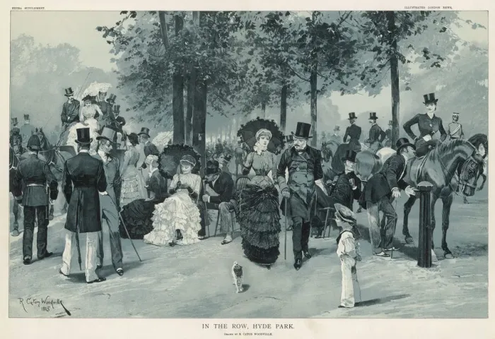 Framed Print : Fashionable people in the Row, Hyde Park, London