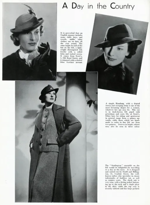 Framed Print : Fashionable womens country hats 1937 Framed Print : Fashionable womens country hats 1937