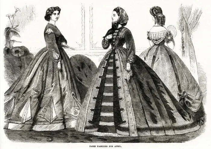 Framed Print : Fashions for April 1865