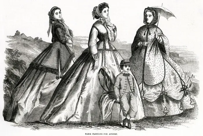 Framed Print : Fashions for August 1865 Framed Print : Fashions for August 1865