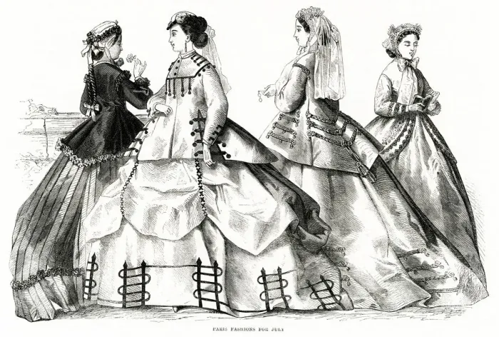 Framed Print : Fashions for July 1865 Framed Print : Fashions for July 1865