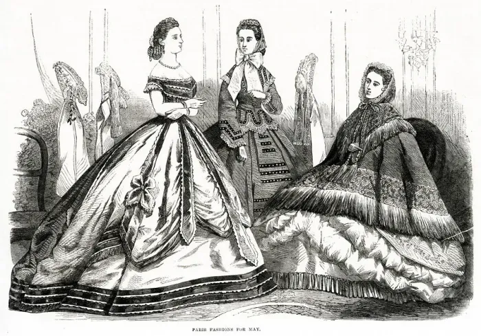 Framed Print : Fashions for May 1865