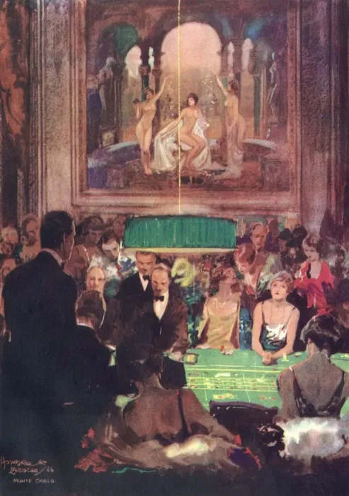 Framed Print : Fate-Vos Yeux by Howard Elcock - Monte Carlo casino, 1926
