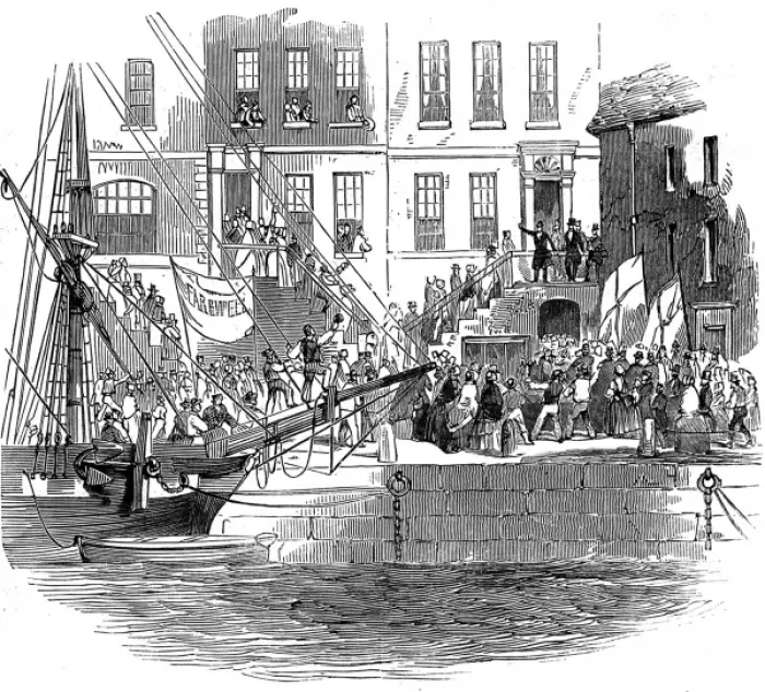 Framed Print : Father Matthew Leaving Cork for America, 1849 Framed Print : Father Matthew Leaving Cork for America, 1849