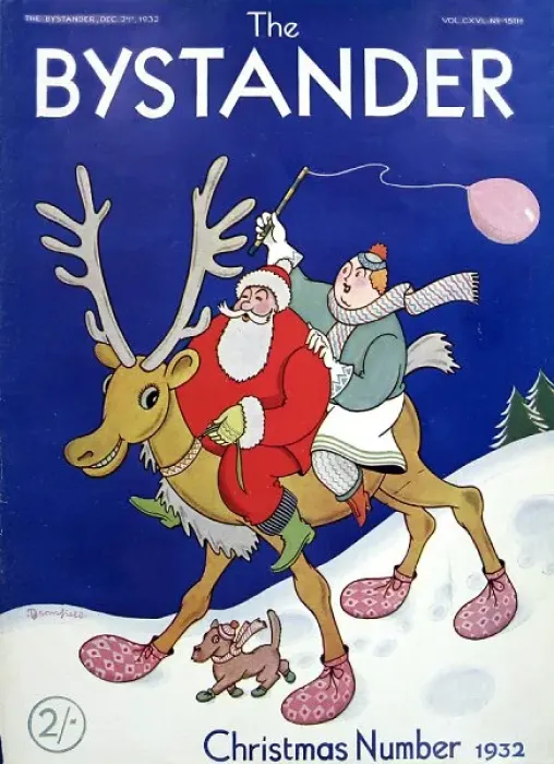 Framed Print : Father & Mother Christmas riding a reindeer Framed Print : Father & Mother Christmas riding a reindeer