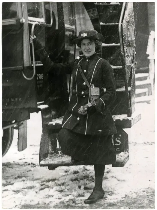 Framed Print : Female bus conductor Framed Print : Female bus conductor