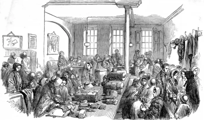 Framed Print : The Female Emigrants Home, Hatton Garden, 1853 Framed Print : The Female Emigrants Home, Hatton Garden, 1853