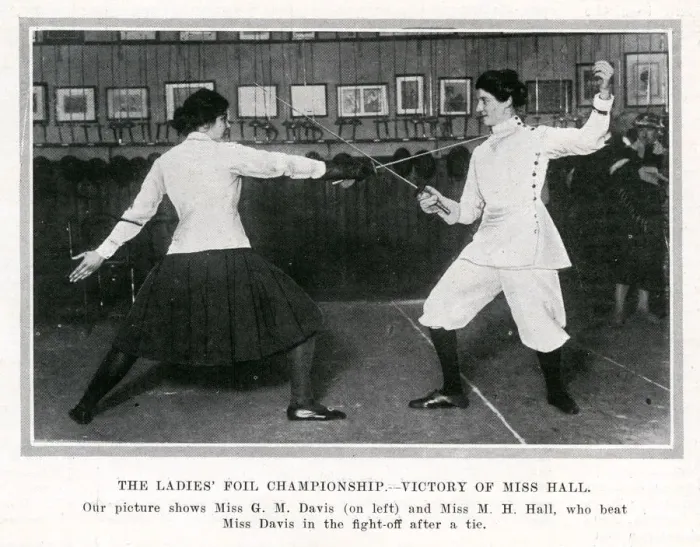 Framed Print : Fencing - the Ladies Foil Championship - Miss Hall wins Framed Print : Fencing - the Ladies Foil Championship - Miss Hall wins
