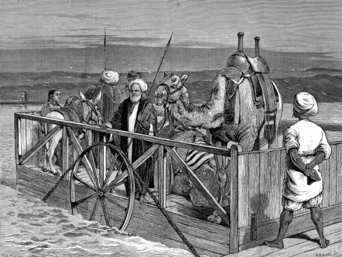 Framed Print : Ferry at Kantara, Suez Canal, Egypt, 1875 Framed Print : Ferry at Kantara, Suez Canal, Egypt, 1875