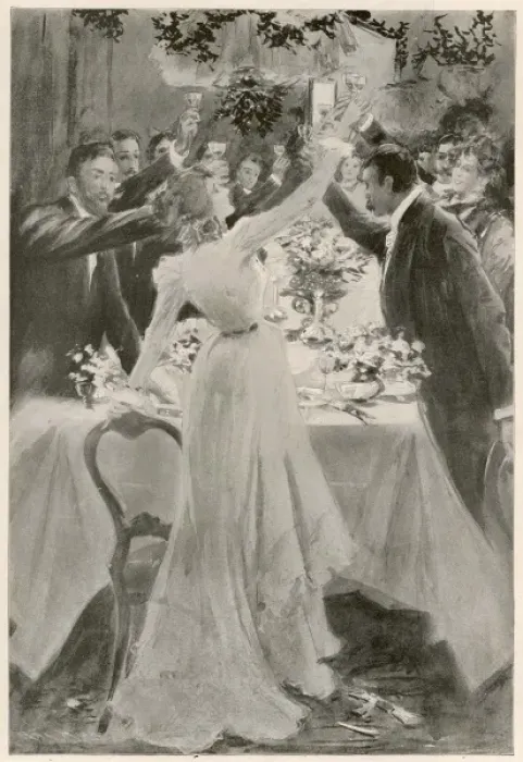 Framed Print : Festive Toast  /  Iln  /  1899