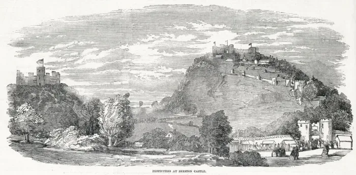 Framed Print : Festivities at Beeston Castle, 1851 Framed Print : Festivities at Beeston Castle, 1851