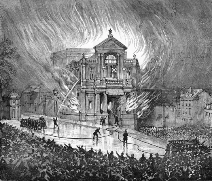 Framed Print : Fire / Exeter / 1887 / Graphic Framed Print : Fire / Exeter / 1887 / Graphic