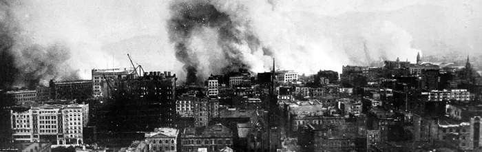 Framed Print : the fires that spread across the city of San Francisco from Framed Print : the fires that spread across the city of San Francisco from