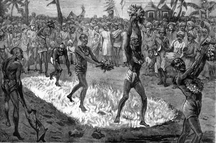 Framed Print : Firewalking, Mauritius