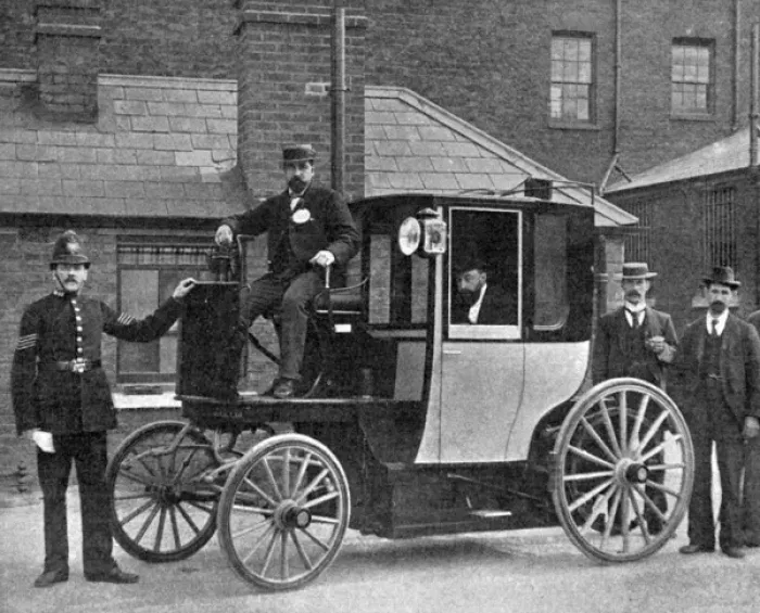 Framed Print : First electric cab licensed in London Framed Print : First electric cab licensed in London