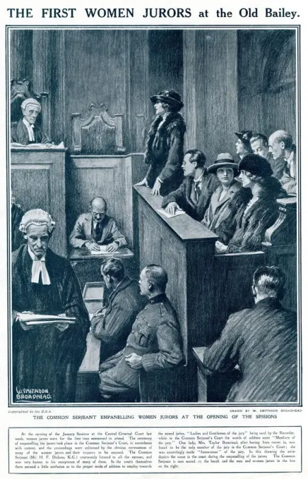 Framed Print : First female jurors at the Old Bailey 1921